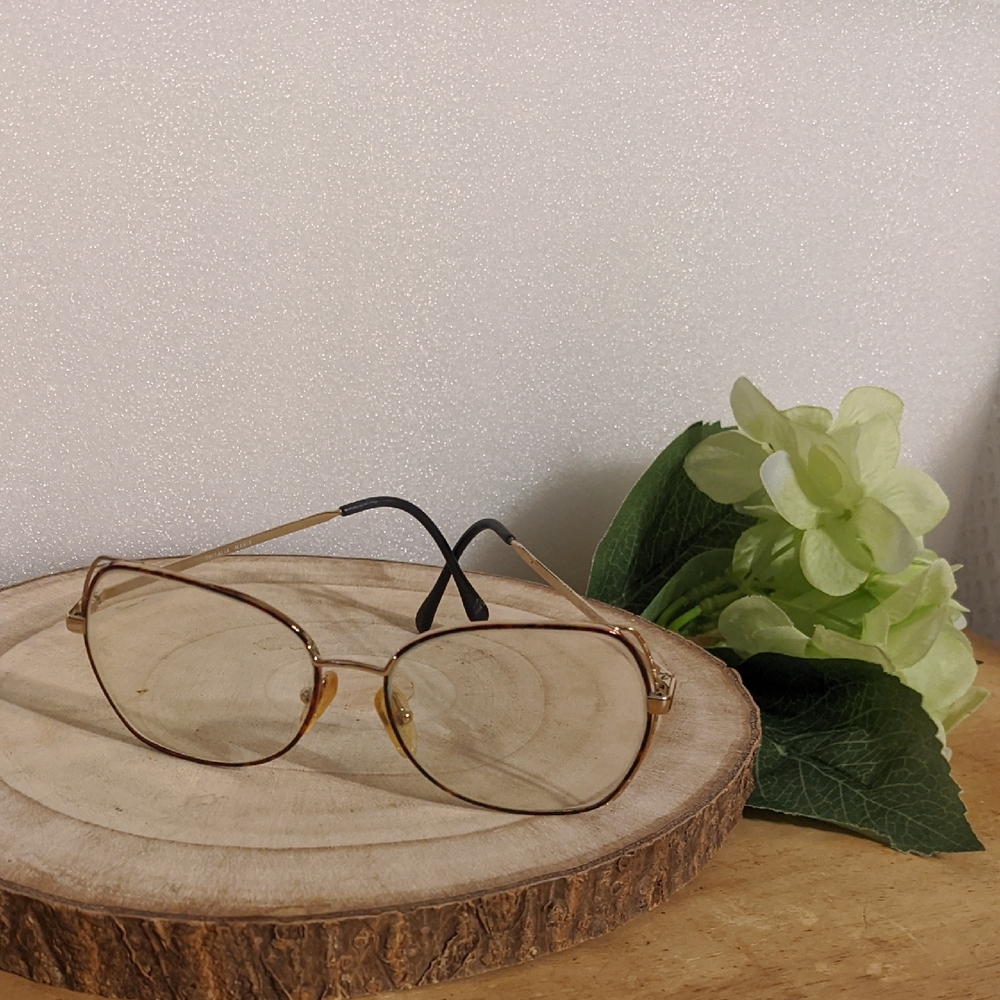 Britalia Maria Vintage Elegant Gold with Red Tortoise Shell Women's Glasses